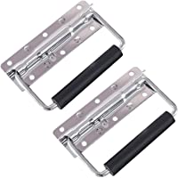 HMF 14990-09 - Tirador plegable para cajas- 2 unidades- con muelle- 12-5 x 4 cm- plateado galvanizado